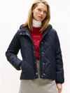 Tommy Hilfiger Hooded Quilted Jacket In Blue