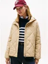 Tommy Hilfiger Hooded Quilted Jacket In Sand