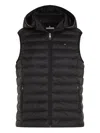 Tommy Hilfiger Hooded Quilted Vest In Black