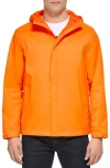 Tommy Hilfiger Hooded Rain Slicker Jacket In Caution Orange