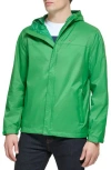 Tommy Hilfiger Hooded Rain Slicker Jacket In Marine Green