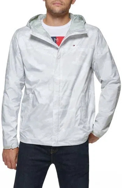 Tommy Hilfiger Hooded Rain Slicker Jacket In White
