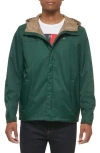 Tommy Hilfiger Hooded Rain Slicker Jacket In Pine