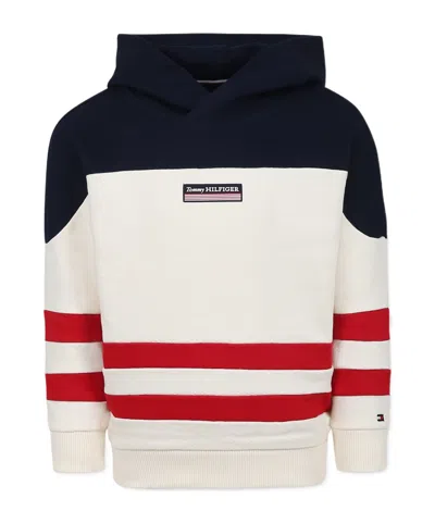 Tommy Hilfiger Kids' Hooded Sweater In Yellow Cream