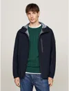 Tommy Hilfiger Hooded Tech Waterproof Windbreaker In Navy