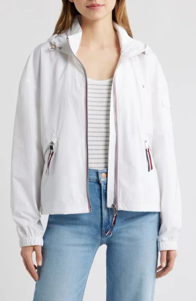 Tommy Hilfiger Hooded Windbreaker Jacket In White
