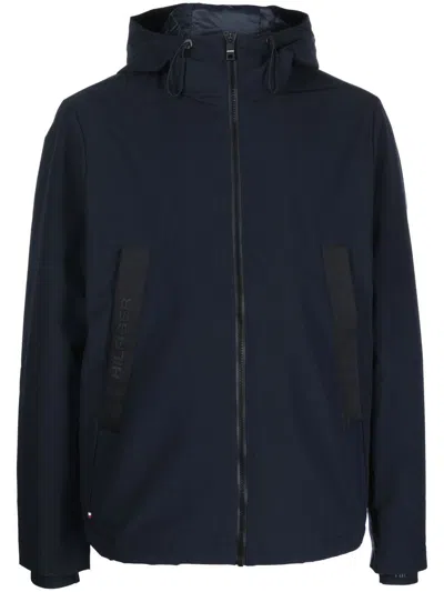 Tommy Hilfiger Hooded Zip-up Jacket In Blau