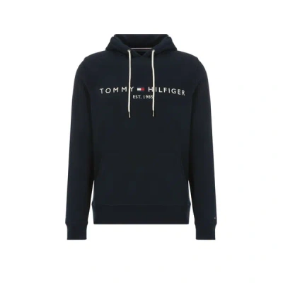 Tommy Hilfiger Hoodie À Logo En Coton Biologique In Black