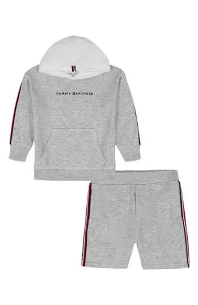 Tommy Hilfiger Kids'  Hoodie & Shorts Set In Gray