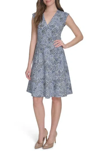Tommy Hilfiger Hopsack Cap Sleeve Fit & Flare Dress