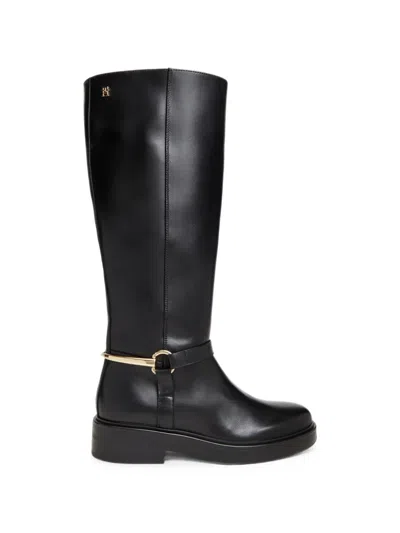 Tommy Hilfiger Horsebit-detail Knee-high Boots In Black