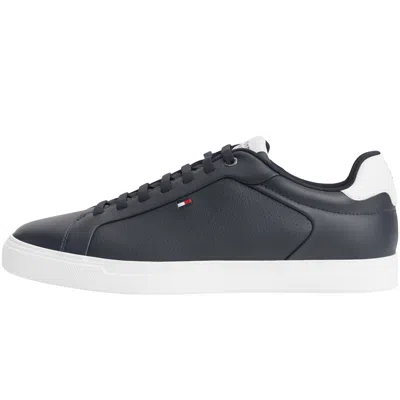 Tommy Hilfiger Icon Court Leather Trainers Navy In Multi
