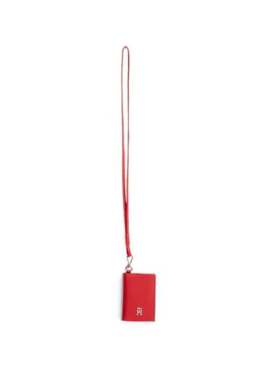 Tommy Hilfiger Icon Logo-plaque Card Holder In Red