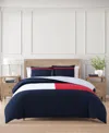 Tommy Hilfiger Iconic Anniversary Seersucker Duvet Cover Set In Core Navy,red,white