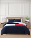 Tommy Hilfiger Iconic Anniversary Seersucker Duvet Cover Set In Core Navy,red,white