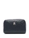 Tommy Hilfiger Iconic Embossed Make Up Bag In Blue