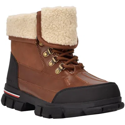 Tommy Hilfiger Idan Mens Faux Leather Lace-up Winter & Snow Boots In Multi
