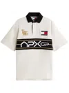Tommy Hilfiger Mens Ivory/black The Apxgp Collection Race Day Logo-embroidered Cotton Polo Shirt In Multi