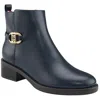 Tommy Hilfiger Imiera Womens Faux Leather Ankle Booties In Blue