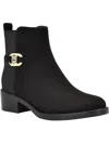 Tommy Hilfiger Imiera Womens Faux Suede Mixed Media Ankle Boots In Black