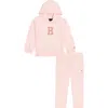 Tommy Hilfiger Initial Patch Fleece Hoodie & Joggers Set In Pink