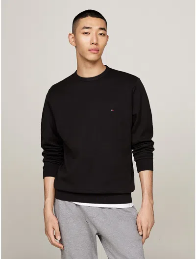 Tommy Hilfiger Intechno Knit Crewneck Sweatshirt In Black
