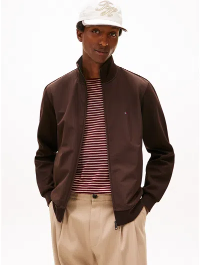 Tommy Hilfiger Intechno Knit Zip Sweatshirt In Brown
