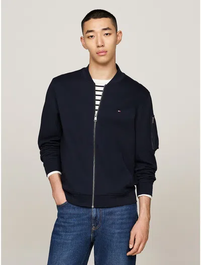 Tommy Hilfiger Intechno Knit Zip Sweatshirt In Navy