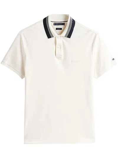 Tommy Hilfiger Interlock Collar Detail Polo Clothing In White