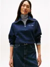 Tommy Hilfiger Interlock Fleece Quarter In Blue