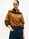 Tommy Hilfiger Interlock Fleece Quarter In Brown
