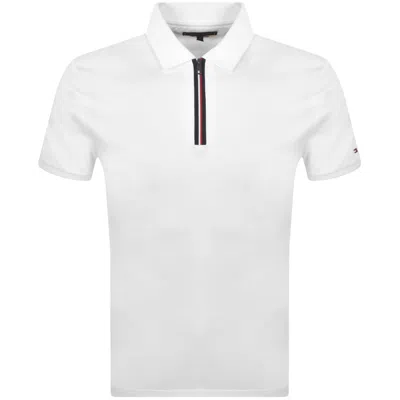 Tommy Hilfiger Interlock Zip Polo T Shirt White