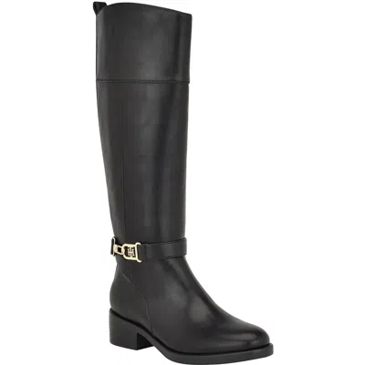 Tommy Hilfiger Ionni Womens Almond Toe Tall Knee-high Boots In Cognac