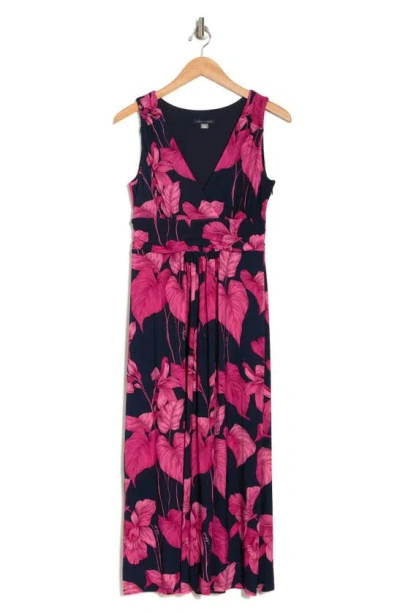 Tommy Hilfiger Island Orchid Jersey Maxi Dress In Black
