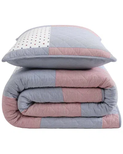Tommy Hilfiger Ithaca Americana Stripe Cotton Quilt Set In Multi