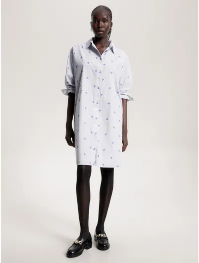 Tommy Hilfiger Ithaca Stripe Monogram Shirtdress In Ithaca Stripe/twilight Lapis