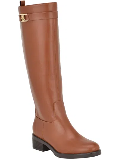 Tommy Hilfiger Iviann Womens Faux Leather Tall Knee-high Boots In Medium Natural