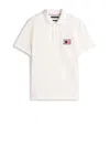 Tommy Hilfiger Regular Fit Embroidered Flag Pique Polo In Neutral