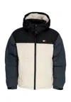 Tommy Hilfiger Jacket Man Alaska Colorblock Puffer Newsprint Multi In Multicolour