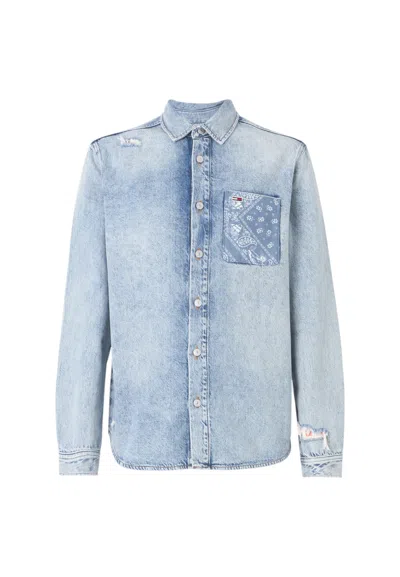 Tommy Hilfiger Jacket Man  Dm0dm21362 Denim Light In Blue