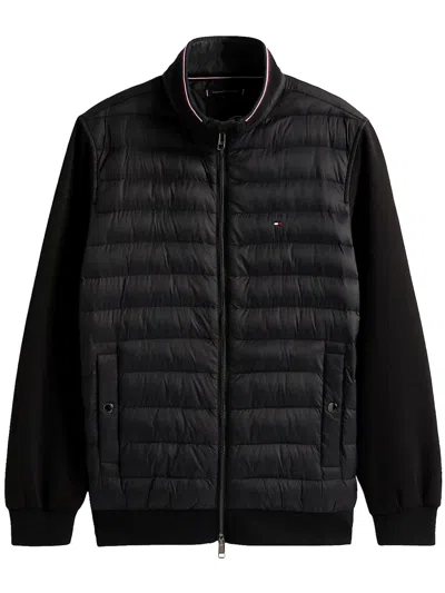 Tommy Hilfiger Jacket Mix Media Ess Rwb Stand Collar In Black