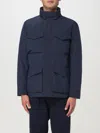 Tommy Hilfiger Front Flap Pockets High Collar Jacket In Blue