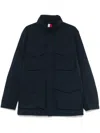 Tommy Hilfiger Front Flap Pockets High Collar Jacket In Blue