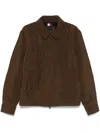 Tommy Hilfiger Collared Zippered Jacket Buttoned Cuffs In Brown
