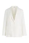 Tommy Hilfiger Jackets Casual Linen Sb Blazer In Bianco