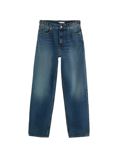 Tommy Hilfiger Jackie Chain-link Straight-leg Jeans In Blue