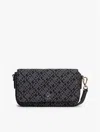 Tommy Hilfiger Jacquard Monogram Convertible Bag In Black
