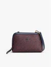 Tommy Hilfiger Jacquard Monogram Mini Crossbody Bag In Burgundy