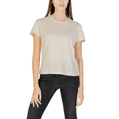 Tommy Hilfiger Jeans Beige Cotton T-shirt In Neutral