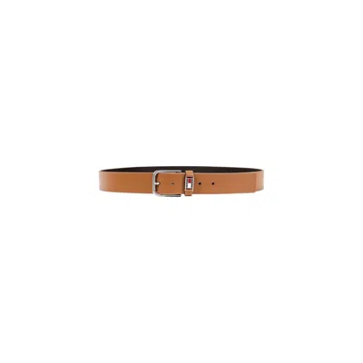 Tommy Hilfiger Jeans Beige Leather Regular Belt In Brown